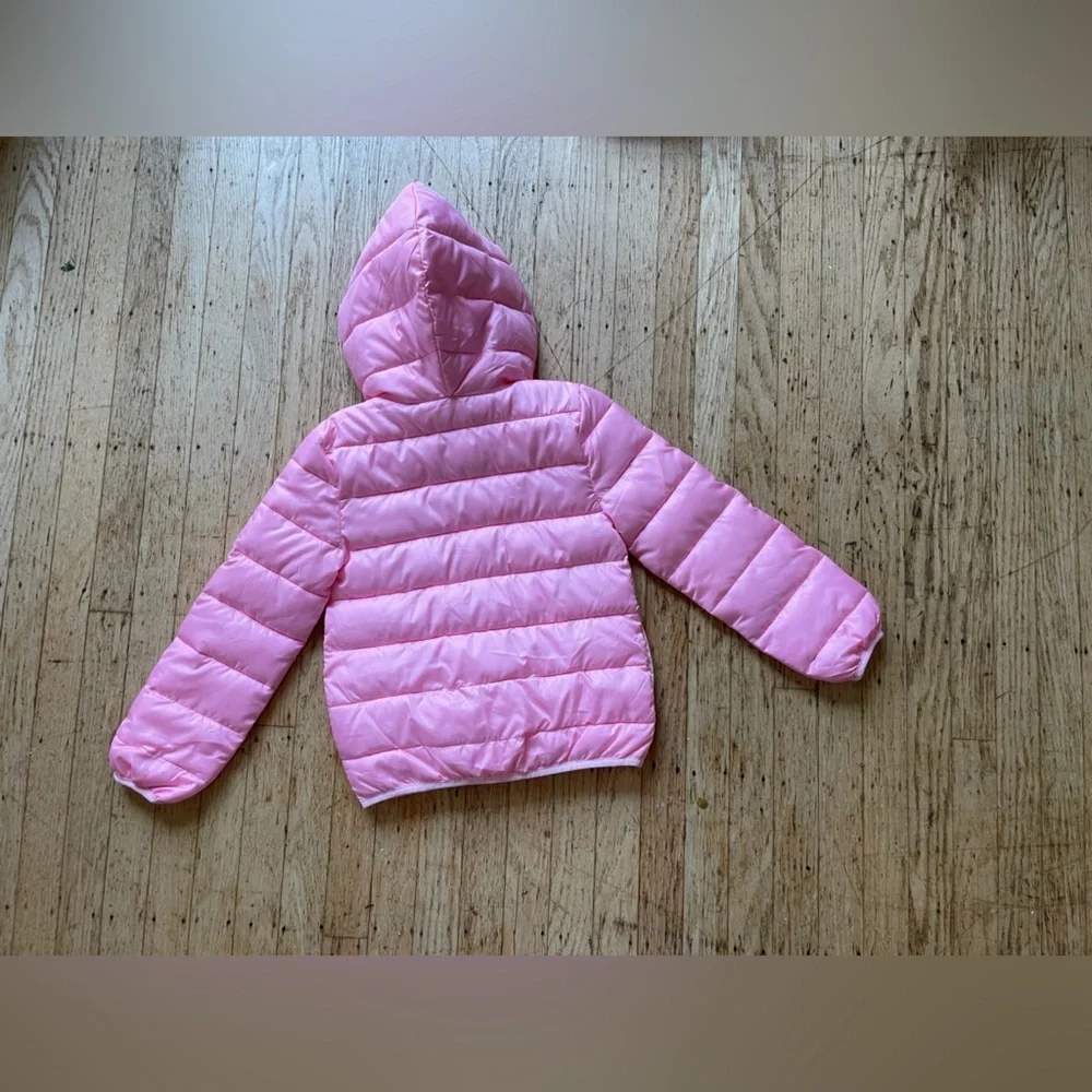 Pink hooded puffer coat epic threads